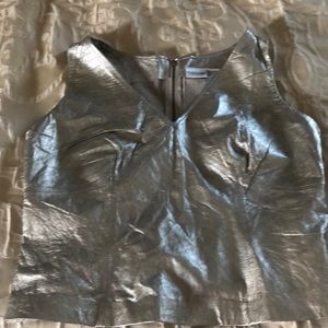 100% leather sleeveless top